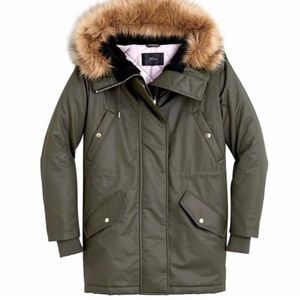 JCREW olive perfect parka